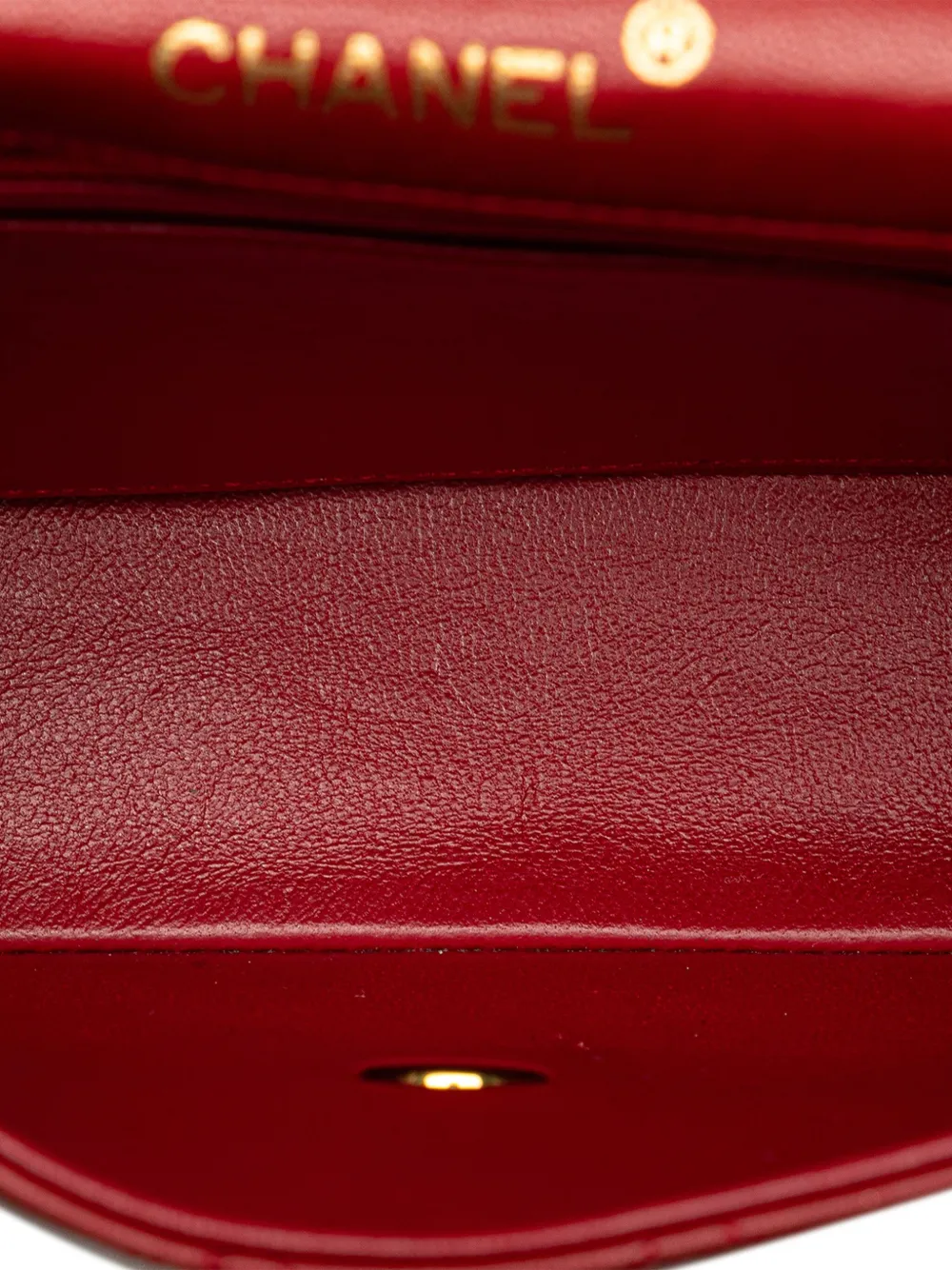 Pre-owned Chanel 1986-1988 Micro Classic Lambskin Belt Bag In Red