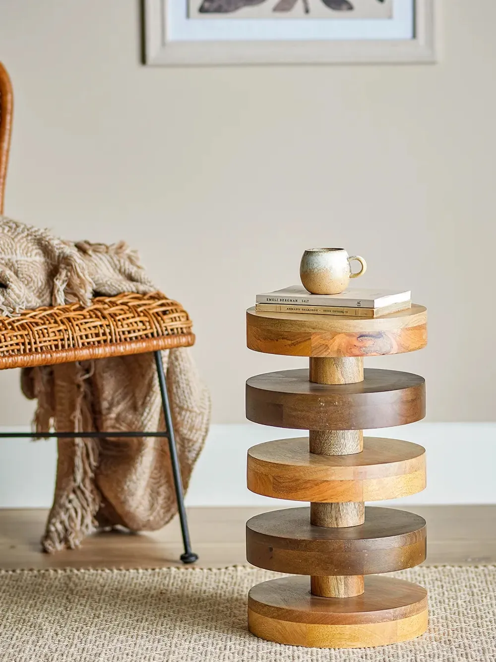 BLOOMINGVILLE Franka round-stacked side table - Bruin