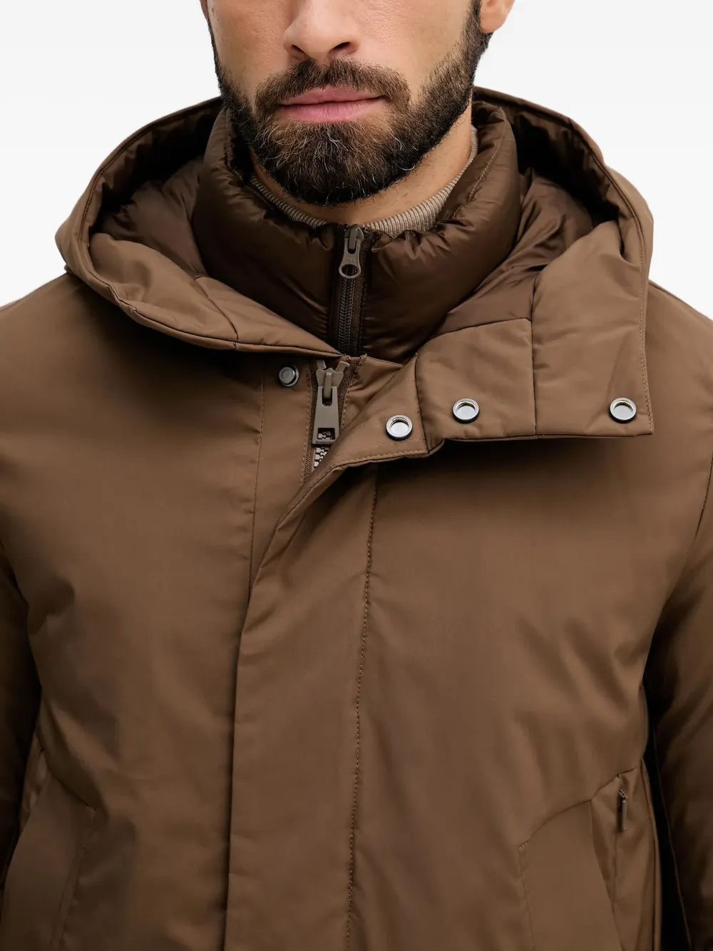 Bomboogie Prague Hooded Parka In Brown