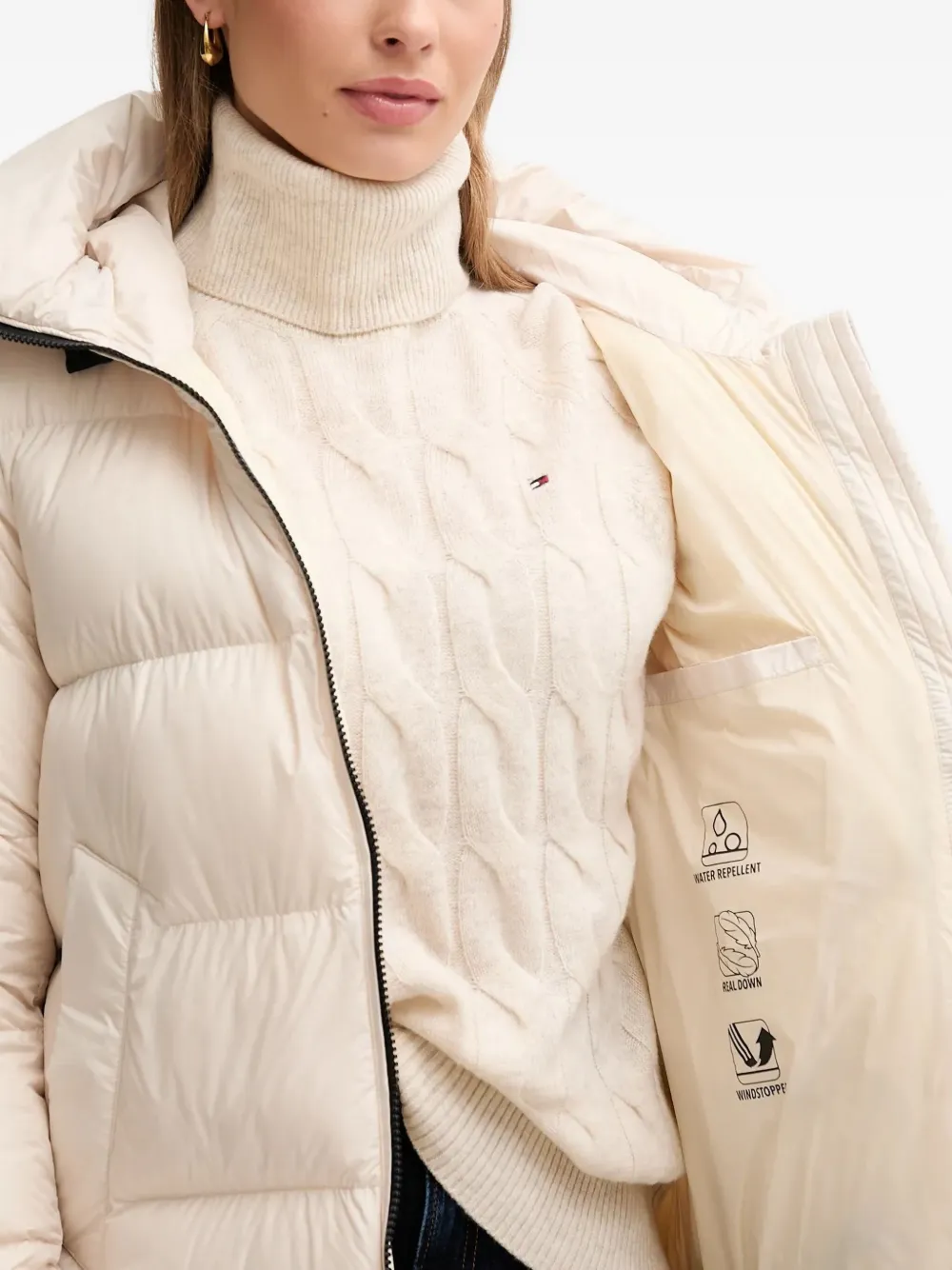 bomboogie Geneva jas met capuchon en rits Beige