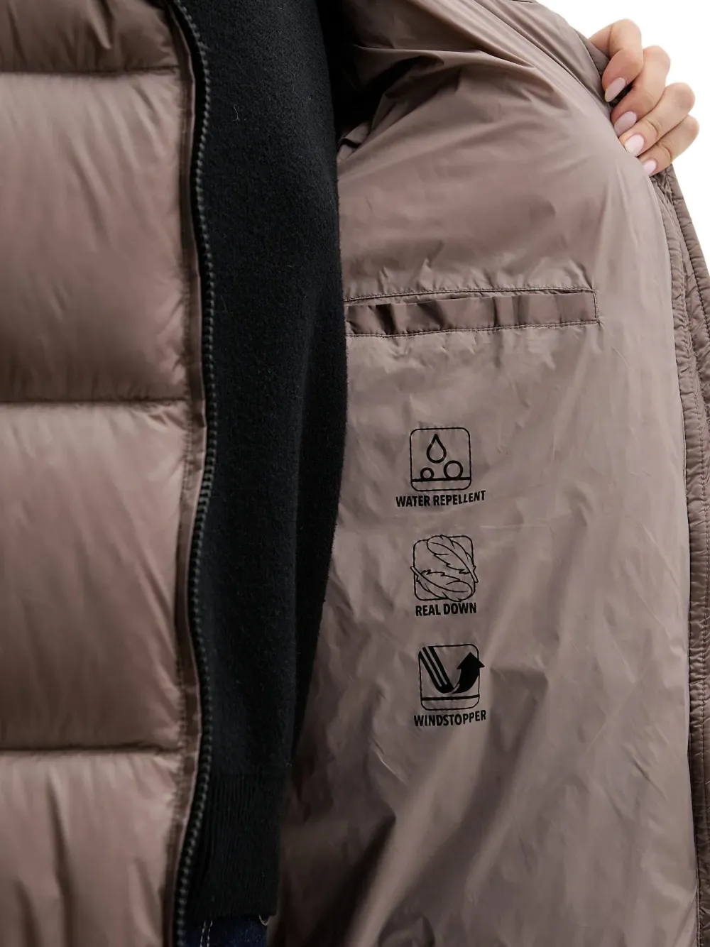 bomboogie Geneva gewatteerde jas met capuchon Bruin