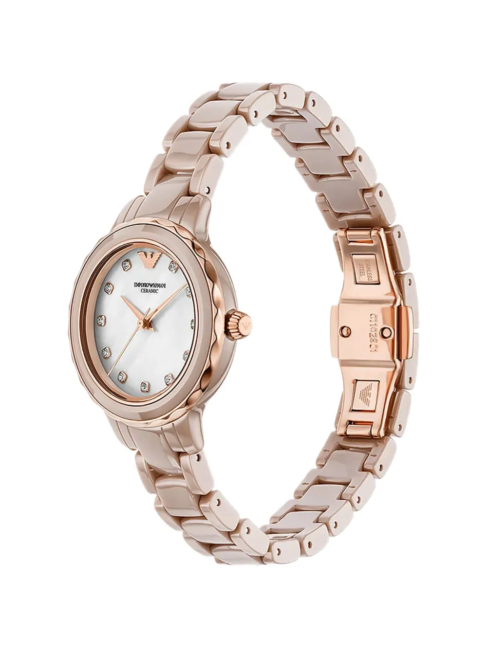 Emporio Armani round-shape 32mm watch - Bianco