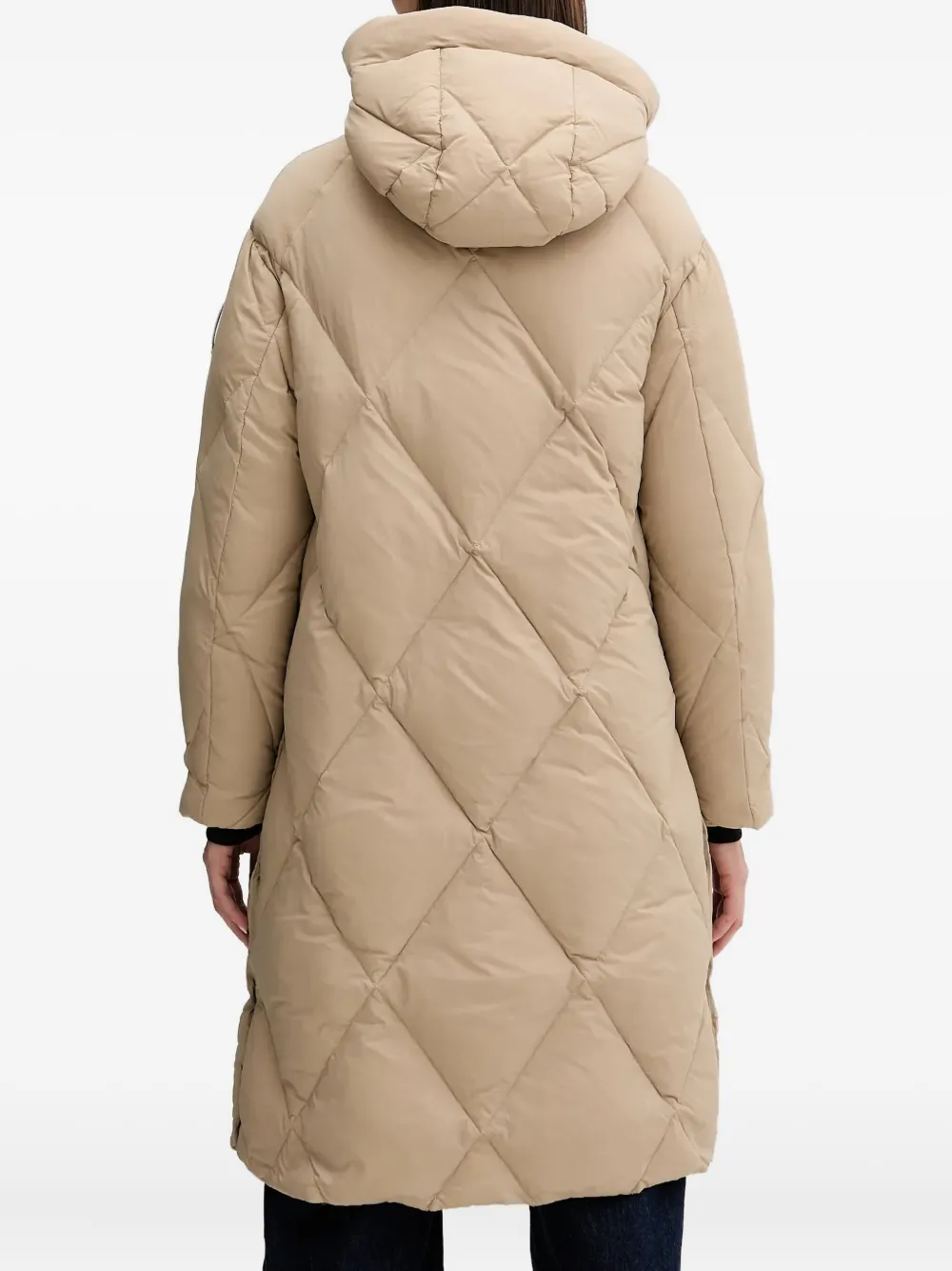 Bomboogie Quilted Hooded Coat In Neutral