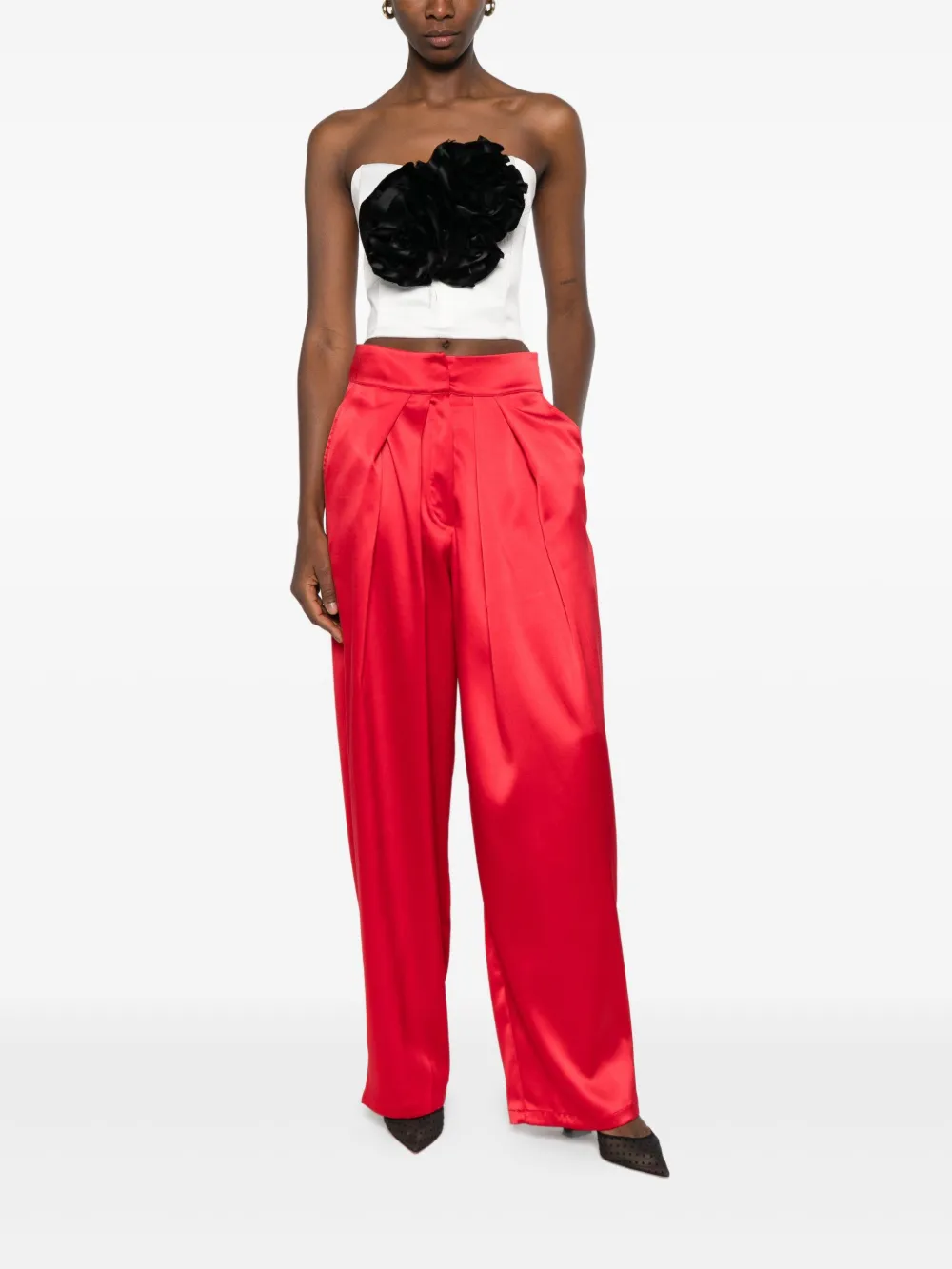 RHIZOME Kristen pleated trousers - Rood