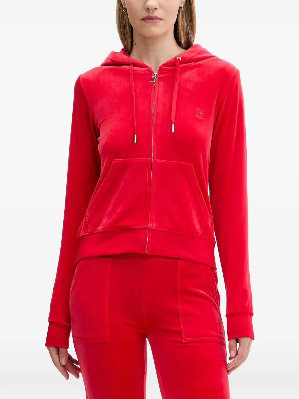 Juicy Couture zip-fastening front-pockets hoodie - Rosso