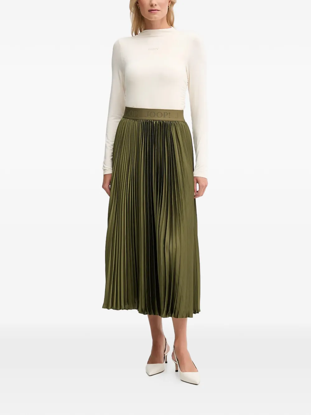 Joop! Salma elasticated-waistband midi skirt - Groen