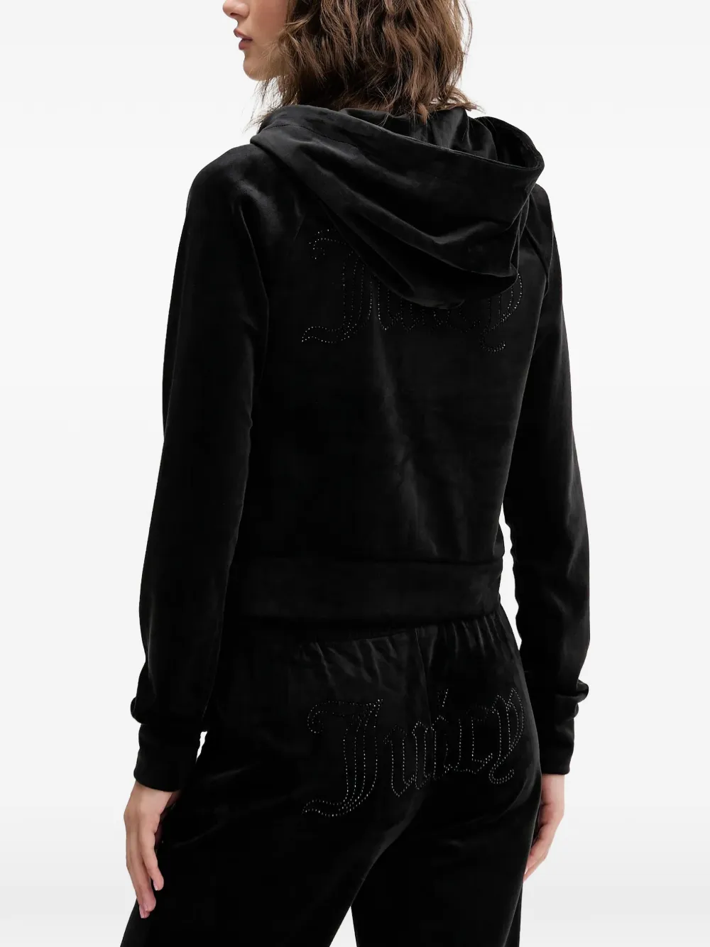 Juicy Couture Hoodie verfraaid met logo en rits Zwart