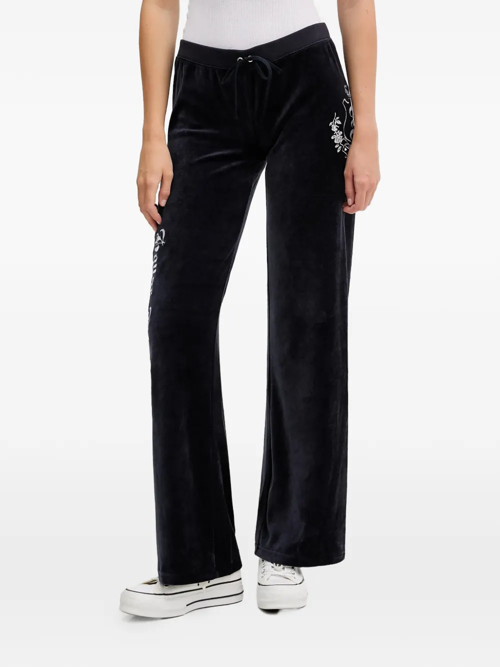 Juicy Couture Drawstring-fastening Embellished Track Pants In Black