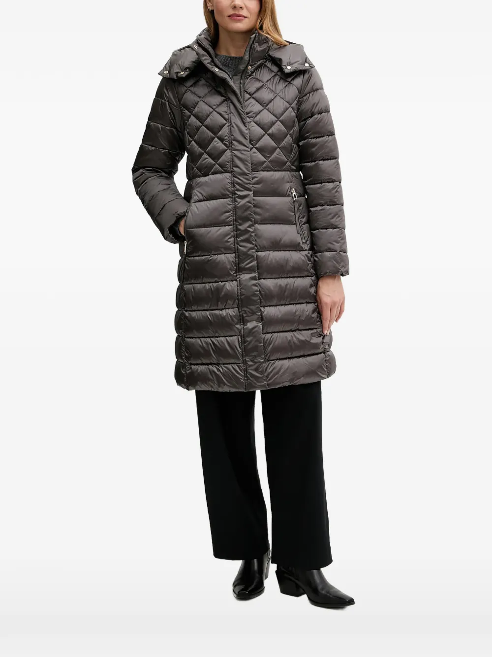 Joop! Constance quilted-design coat - Grigio