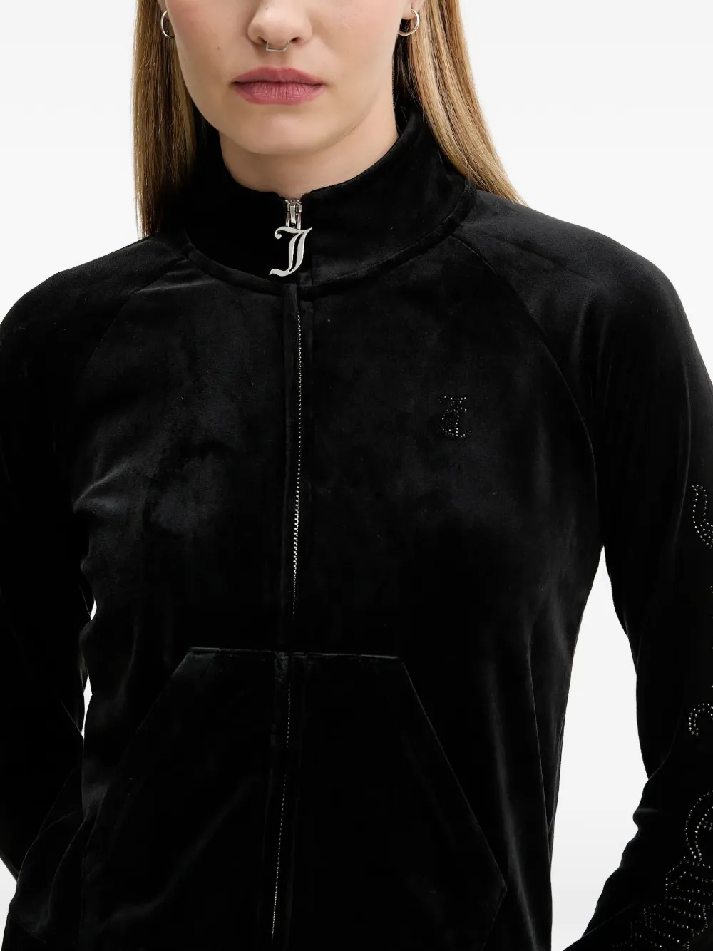 Juicy Couture Zip-fastening Front-pockets Sweater In Black