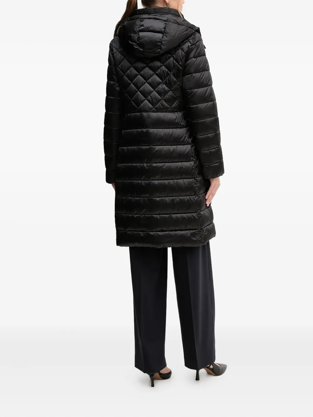 Joop Constance Quilted Hooded Coat In Black