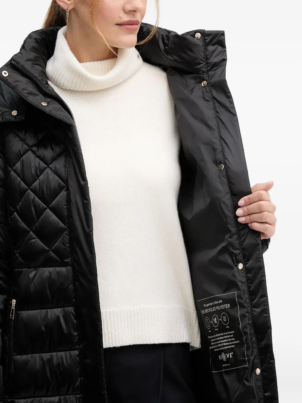 Joop Constance Quilted Hooded Coat In Black