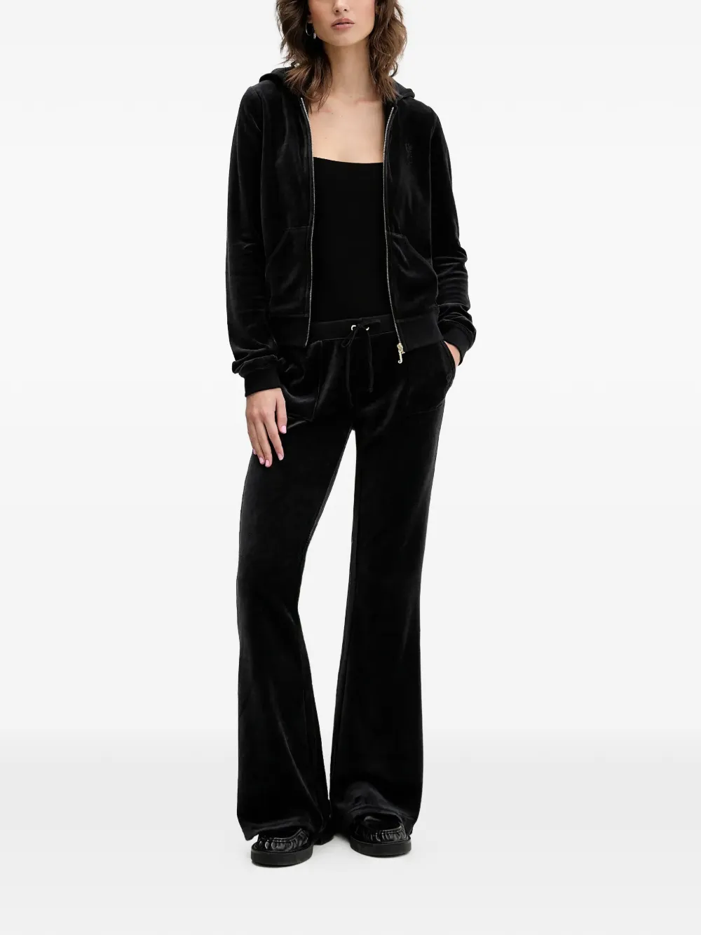 Juicy Couture pocket zip-fastening hoodie - Zwart