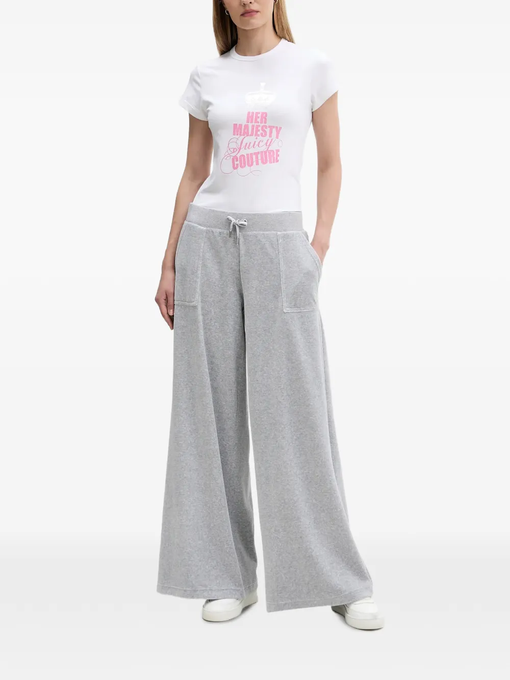 Juicy Couture Drawstring-fastening Pocket Track Pants In Gray