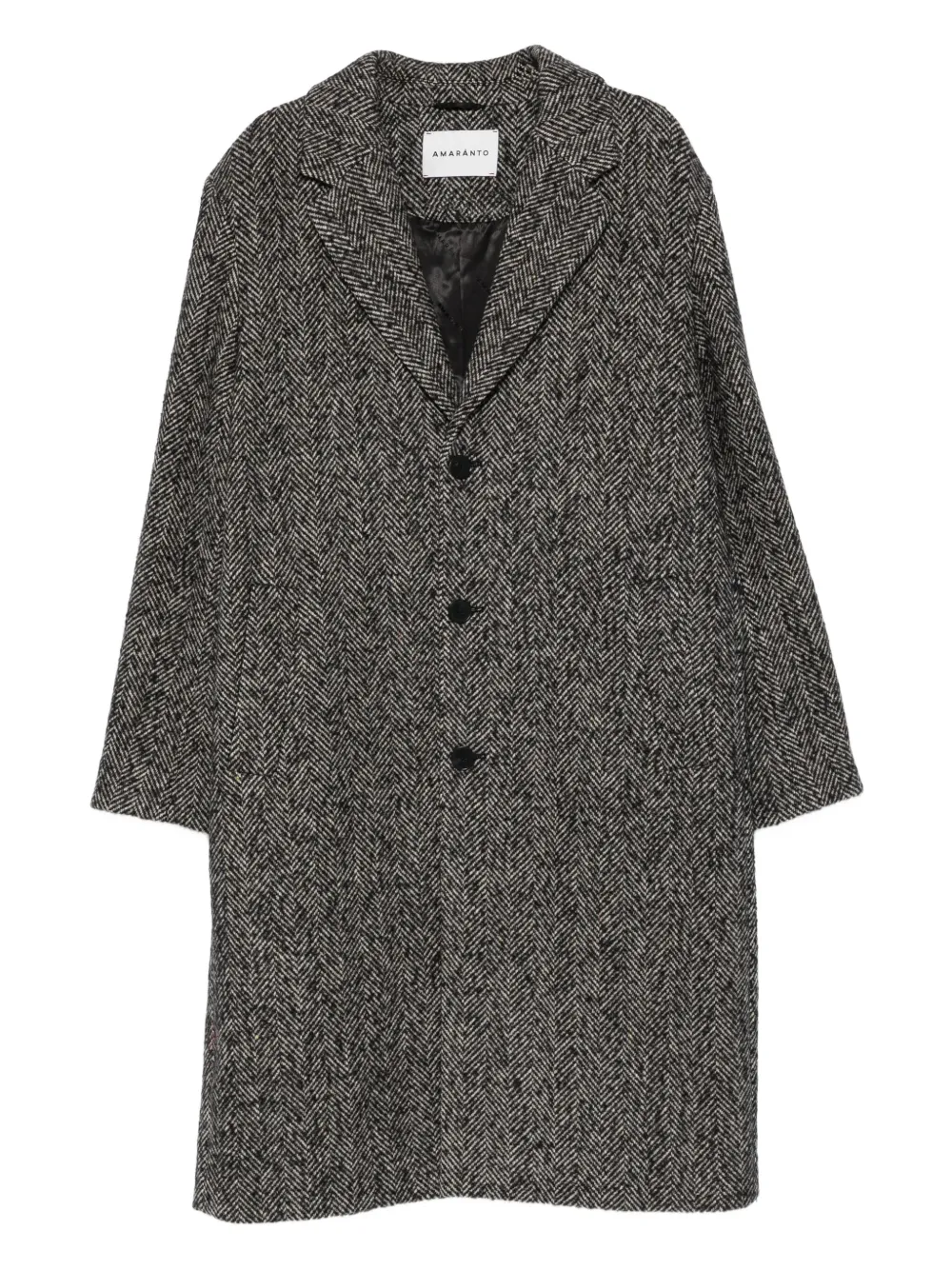 AMARÁNTO herringbone button coat | Black | Image 1