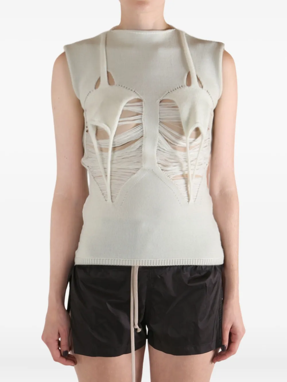 Rick Owens Uitgesneden top Beige
