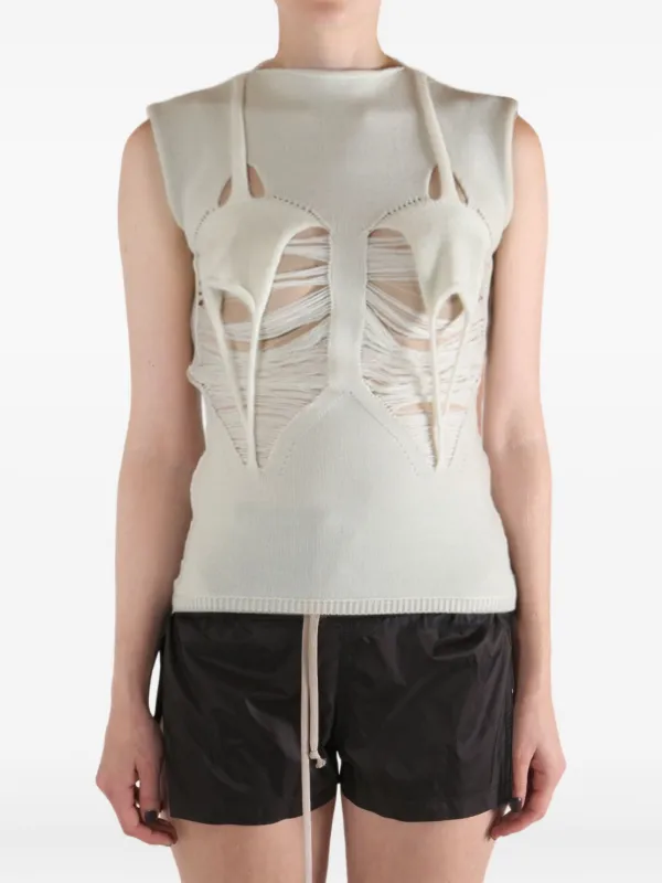 Rick Owens cut-out Sleeveless Top | Neutrals | FARFETCH GE