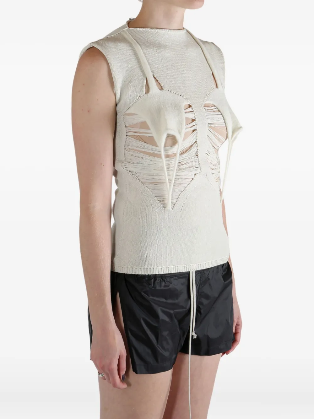 Rick Owens Uitgesneden top Beige