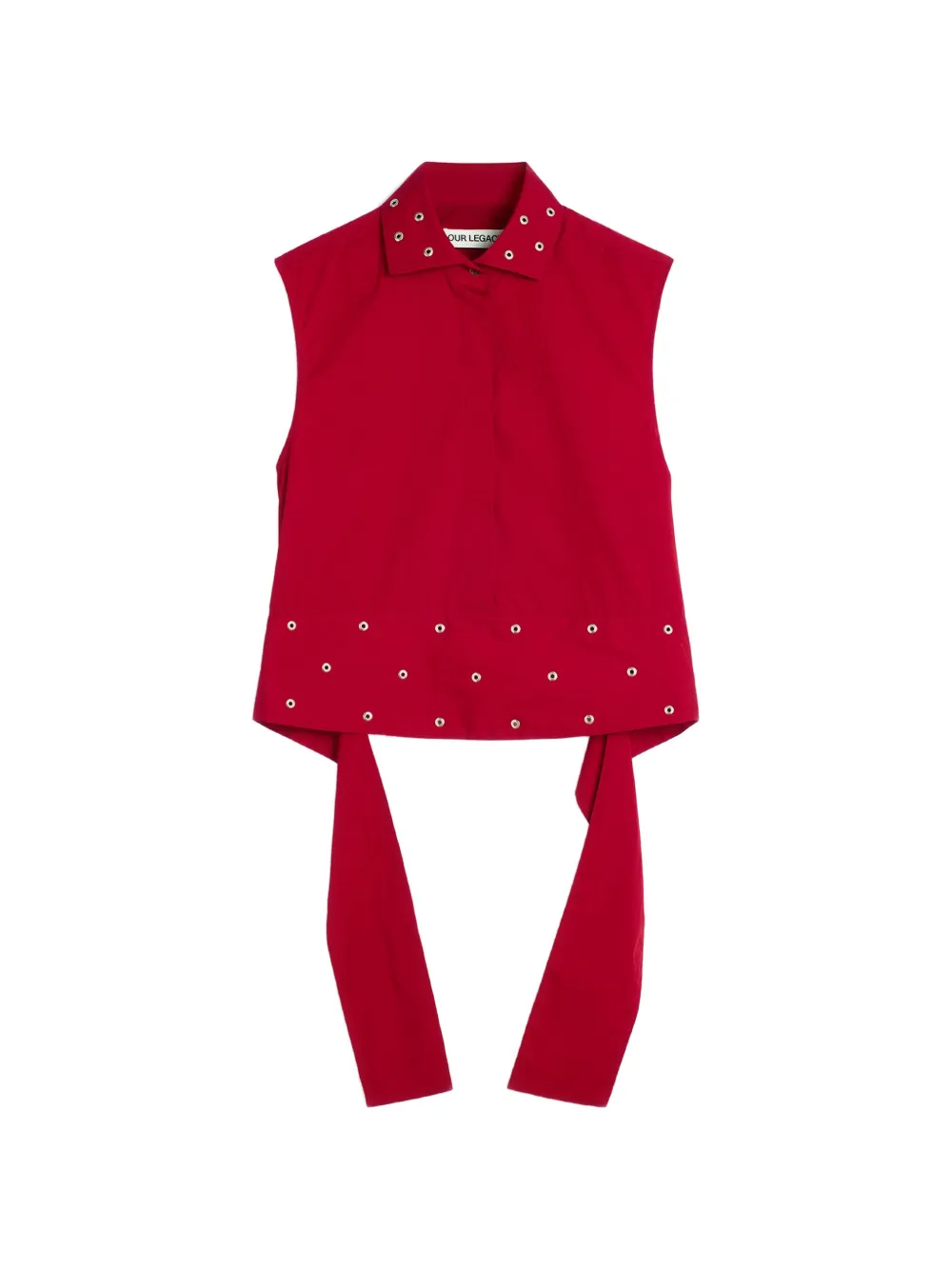 OUR LEGACY eyelet tie top blouse - Rosso