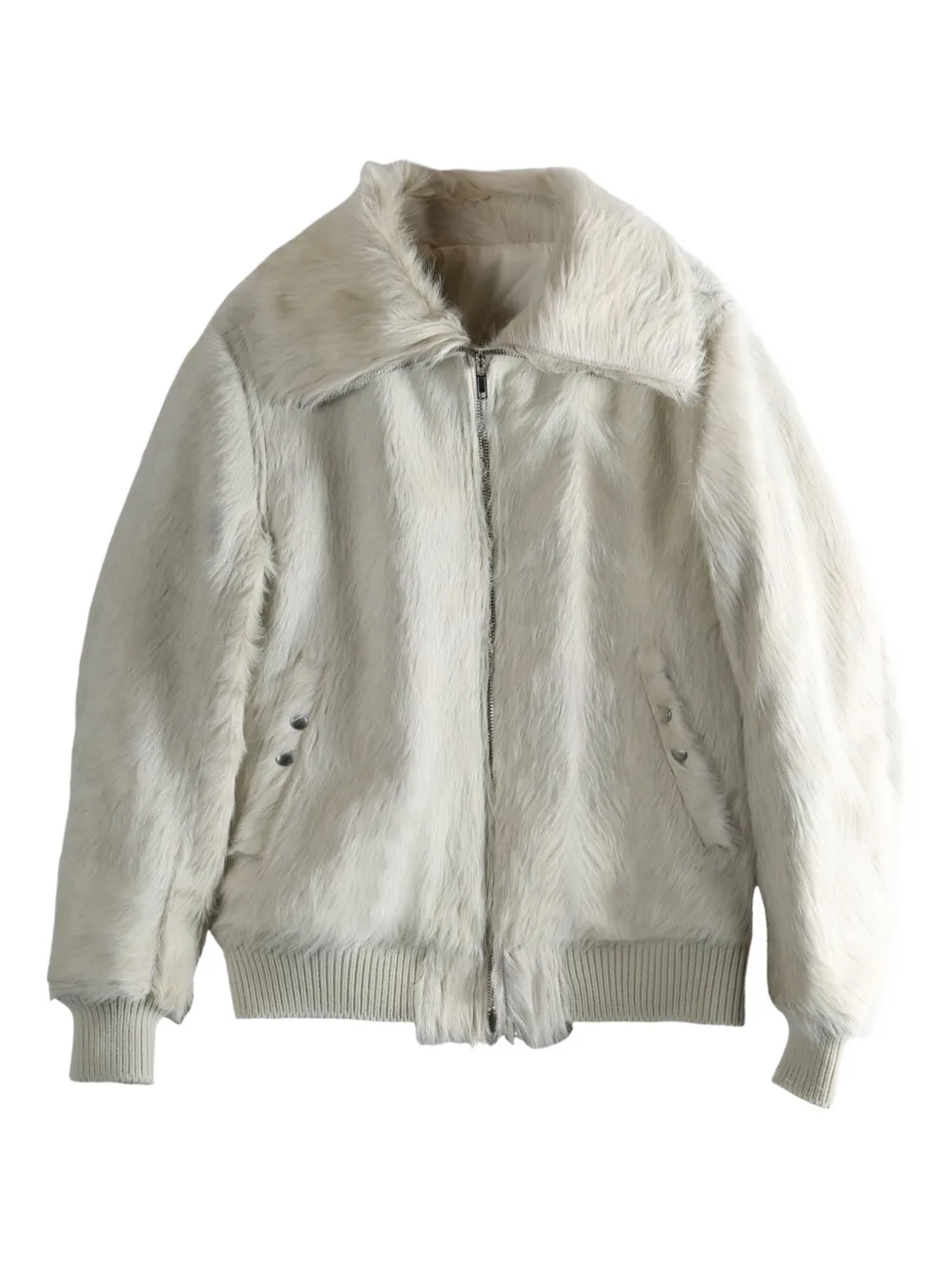 Rick Owens Wide-collar Jacket In Neutral