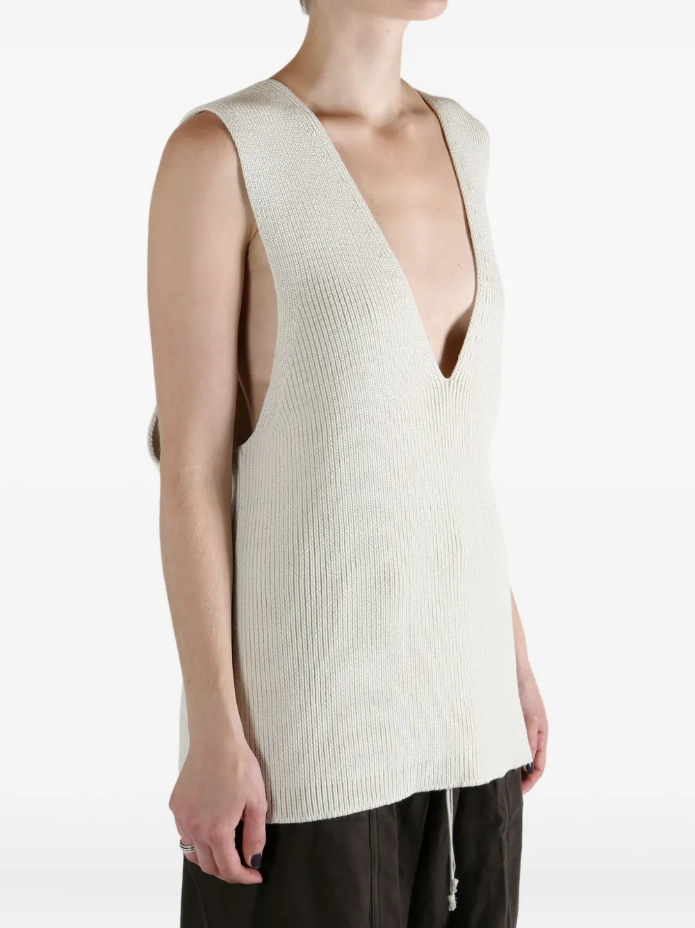 Rick Owens Top met V-hals Beige