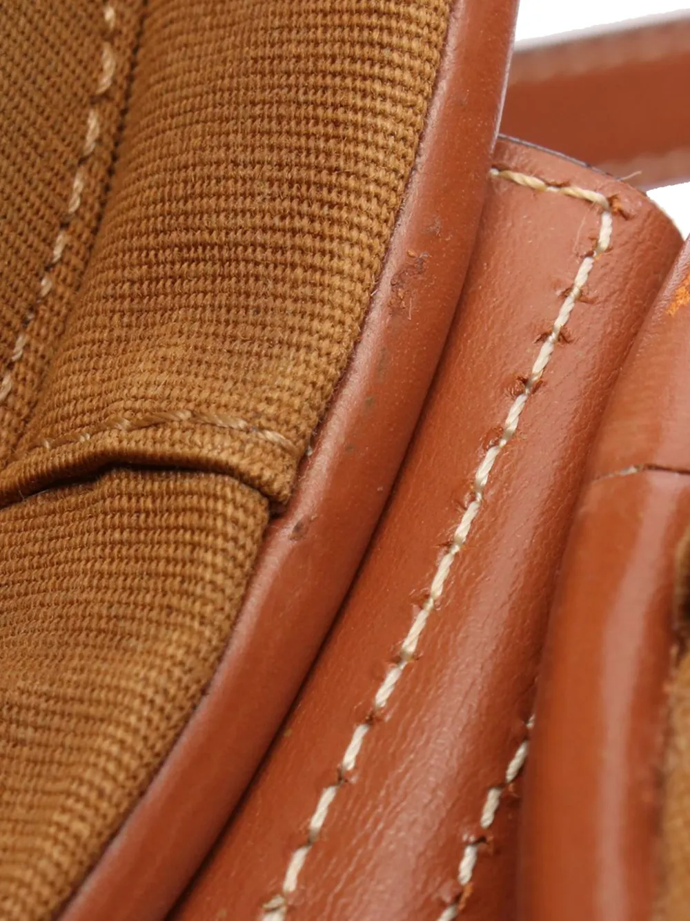 Pre-owned Celine 2018-2025 Medium Triomphe Coated Canvas Tambour Crossbody Bag In Brown