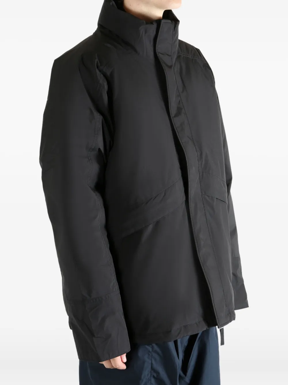 Nanamica Funnel-neck Waterproof Jacket In Gray