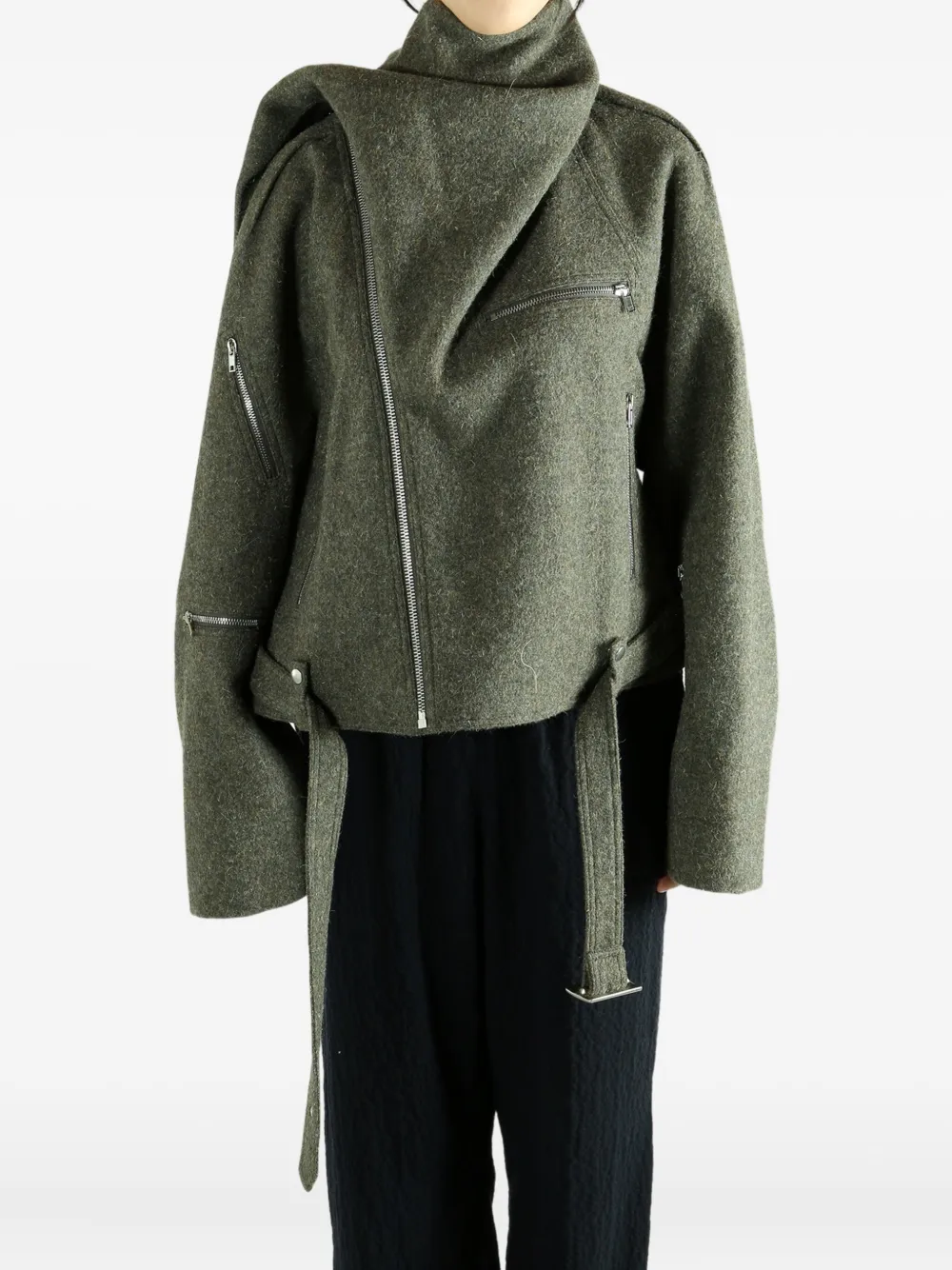 Rick Owens chaqueta con cinturón y cremallera | Chamarras biker | Image 2