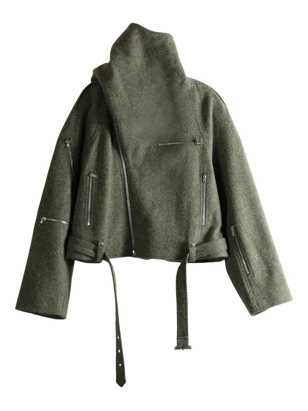 Rick Owens chaqueta con cinturón y cremallera | verde | Image 1