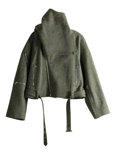 Rick Owens chaqueta con cinturón y cremallera