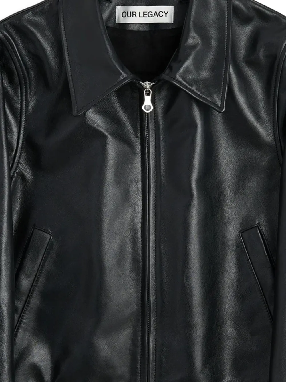 Our Legacy Radar Bomber Leather Jacket In Black