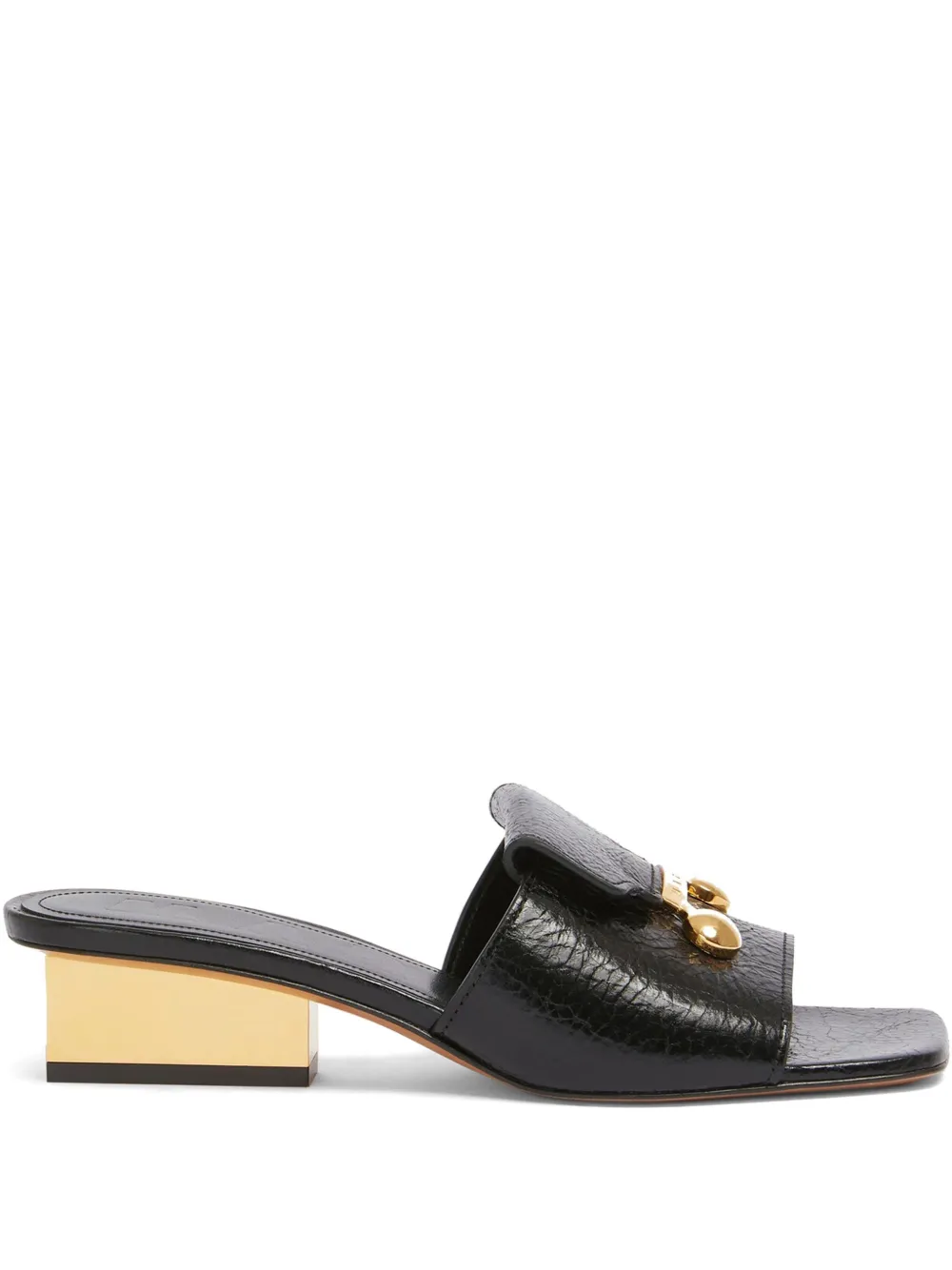 Marni Leren sandalen Zwart