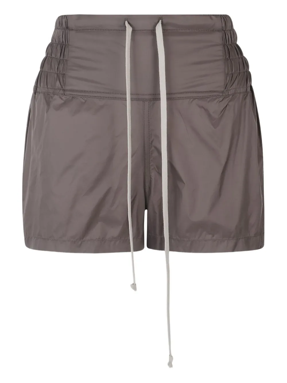 Rick Owens Ruched Boxing Shorts In Gray