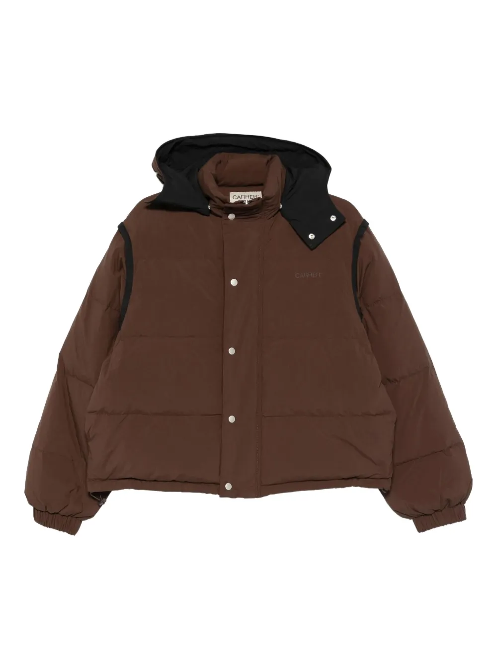 Carrera Buttoned Hooded Padded Jacket In Brown