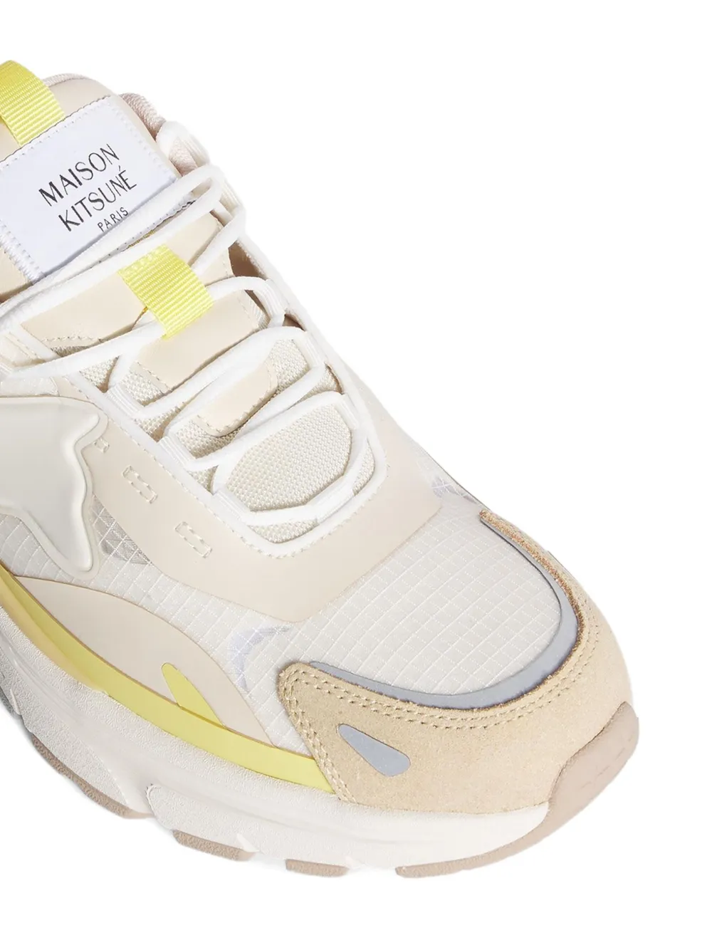 Maison Kitsuné Sora leren sneakers Beige