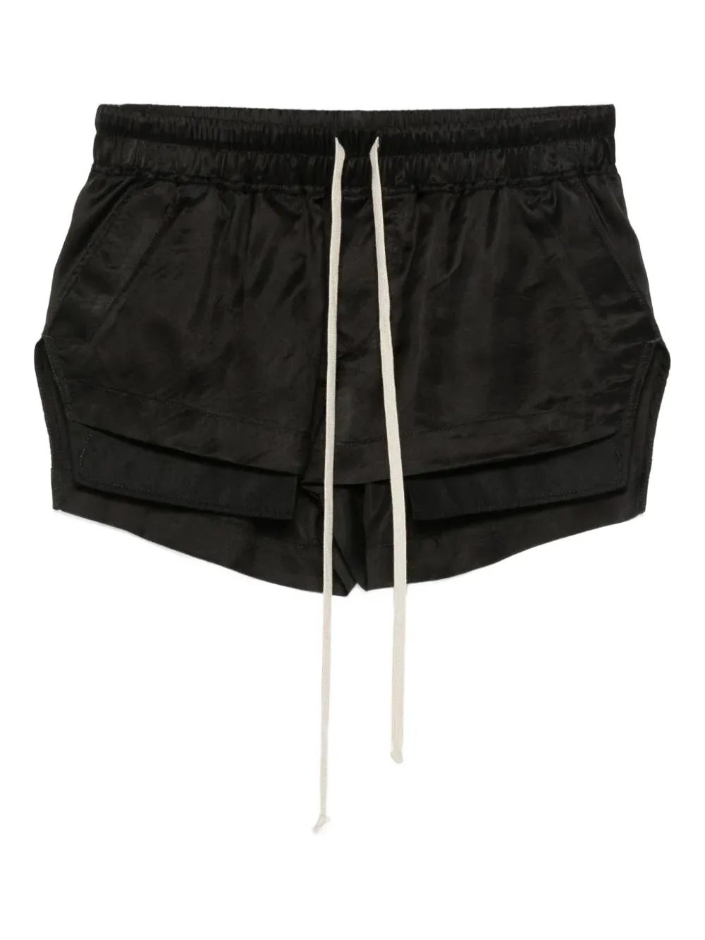 Rick Owens Drawstring Mini Shorts In Black