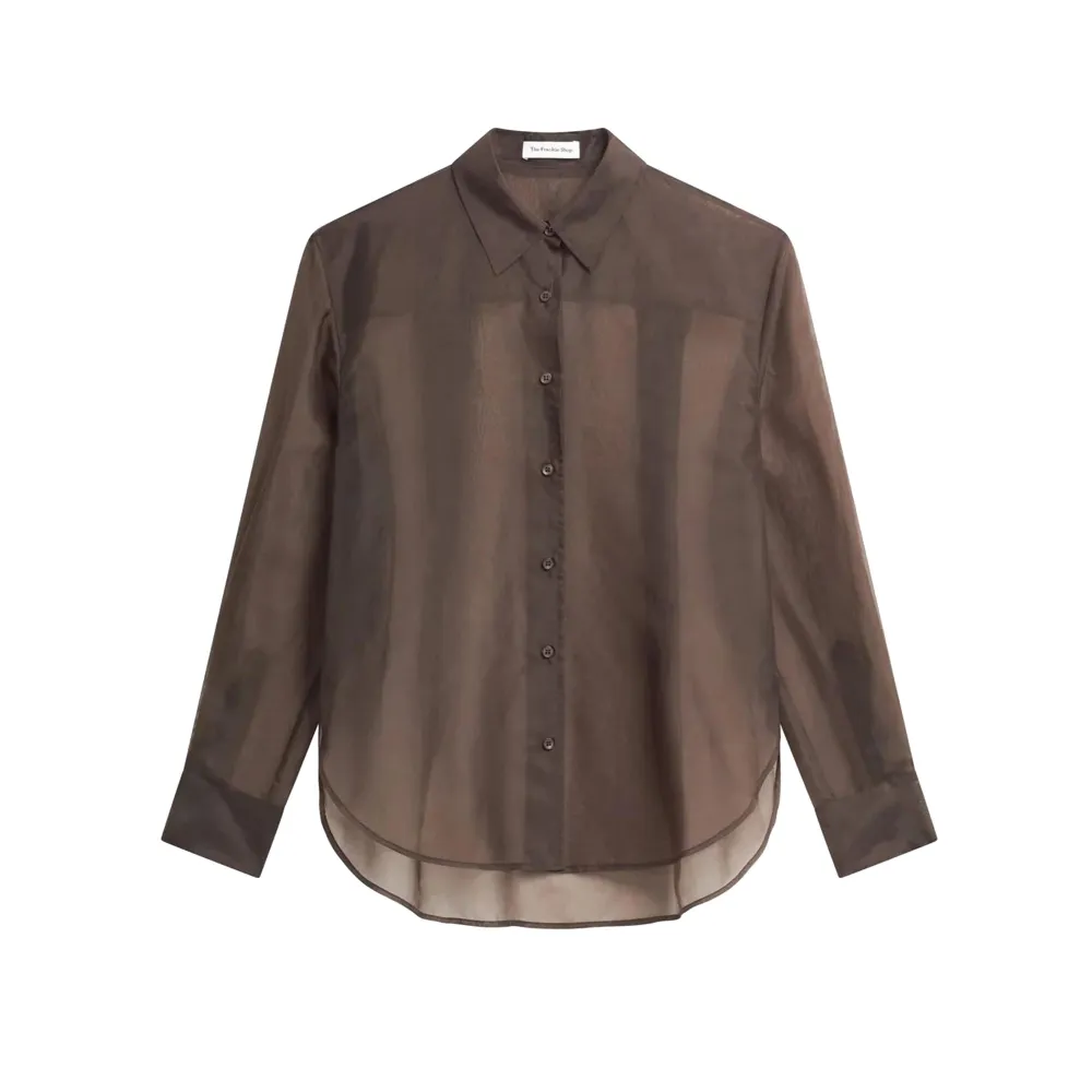 The Frankie Shop Peri doorzichtige blouse - Bruin