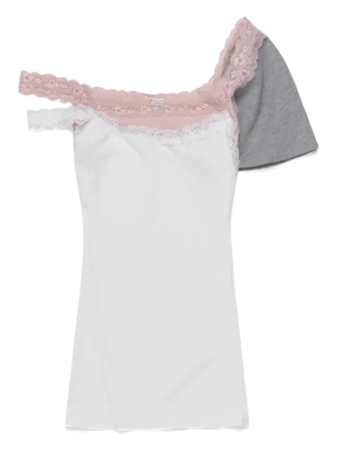 ALL IN layered lace-trim top