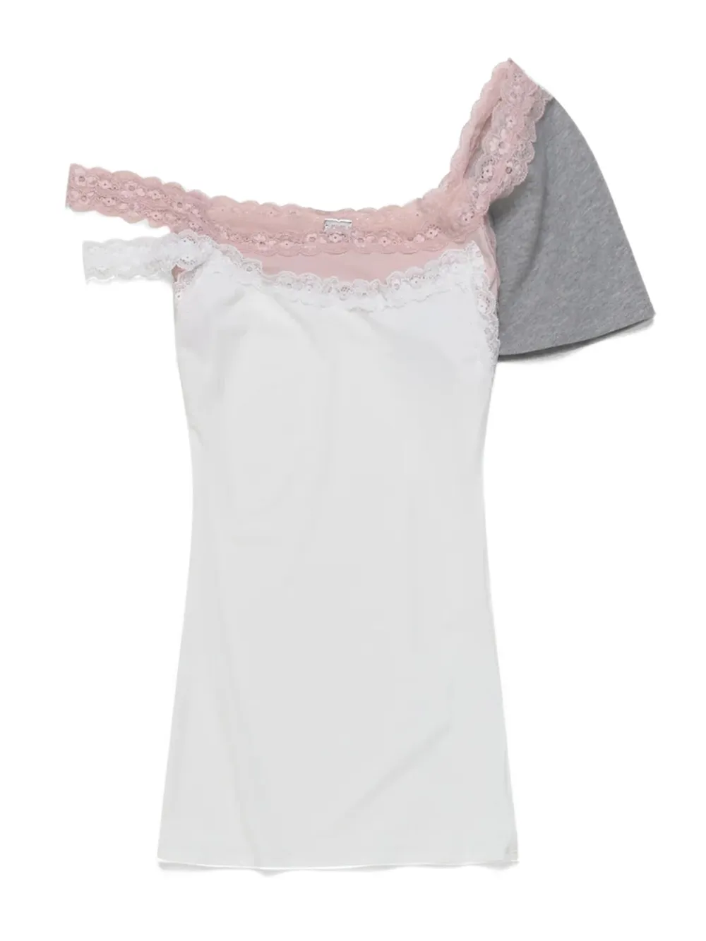 All In Layered Lace-trim Top In Multi