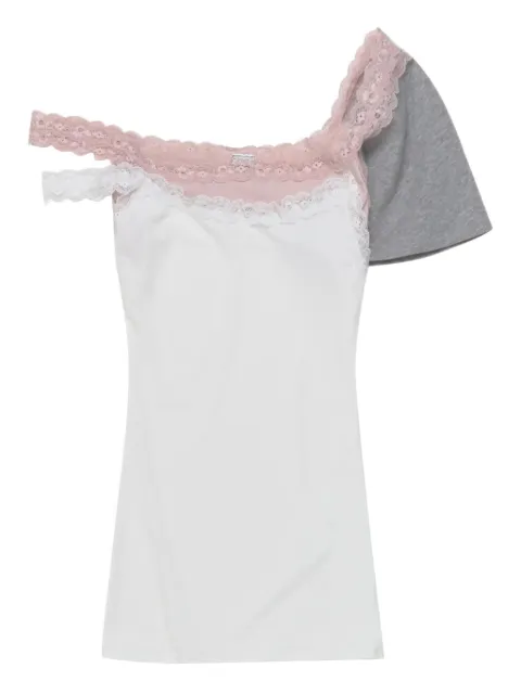 ALL IN layered lace-trim top