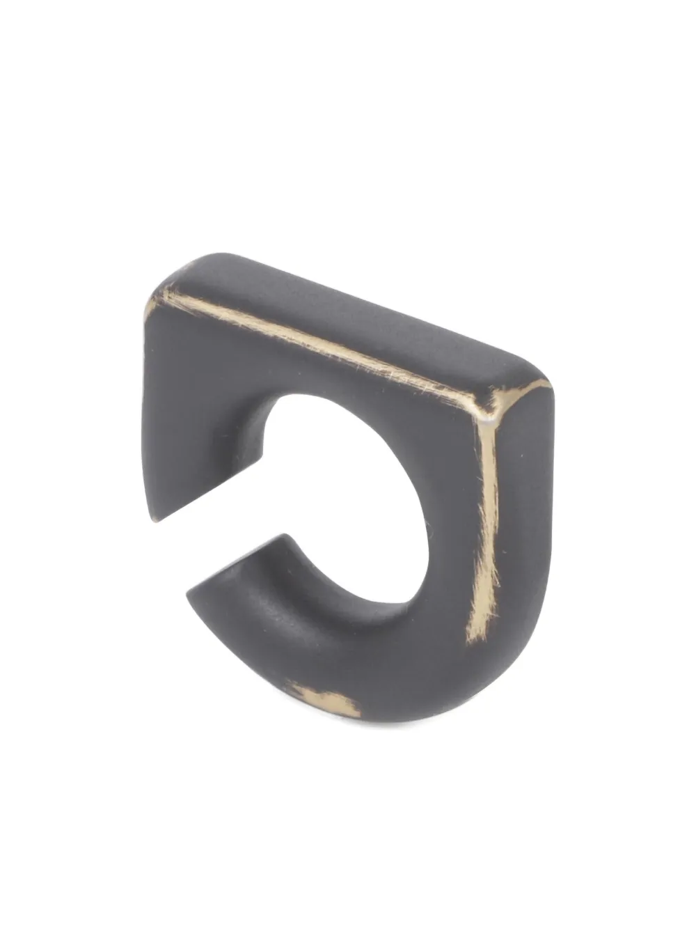Rick Owens Round Prong Ear Cuff In Black