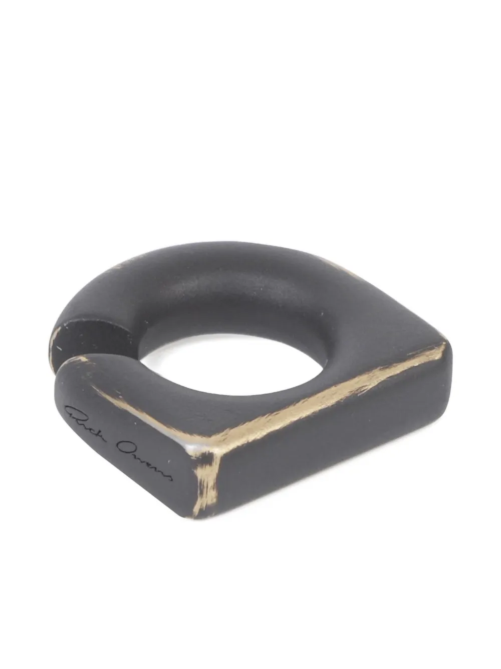 Rick Owens Round Prong Ear Cuff In Black