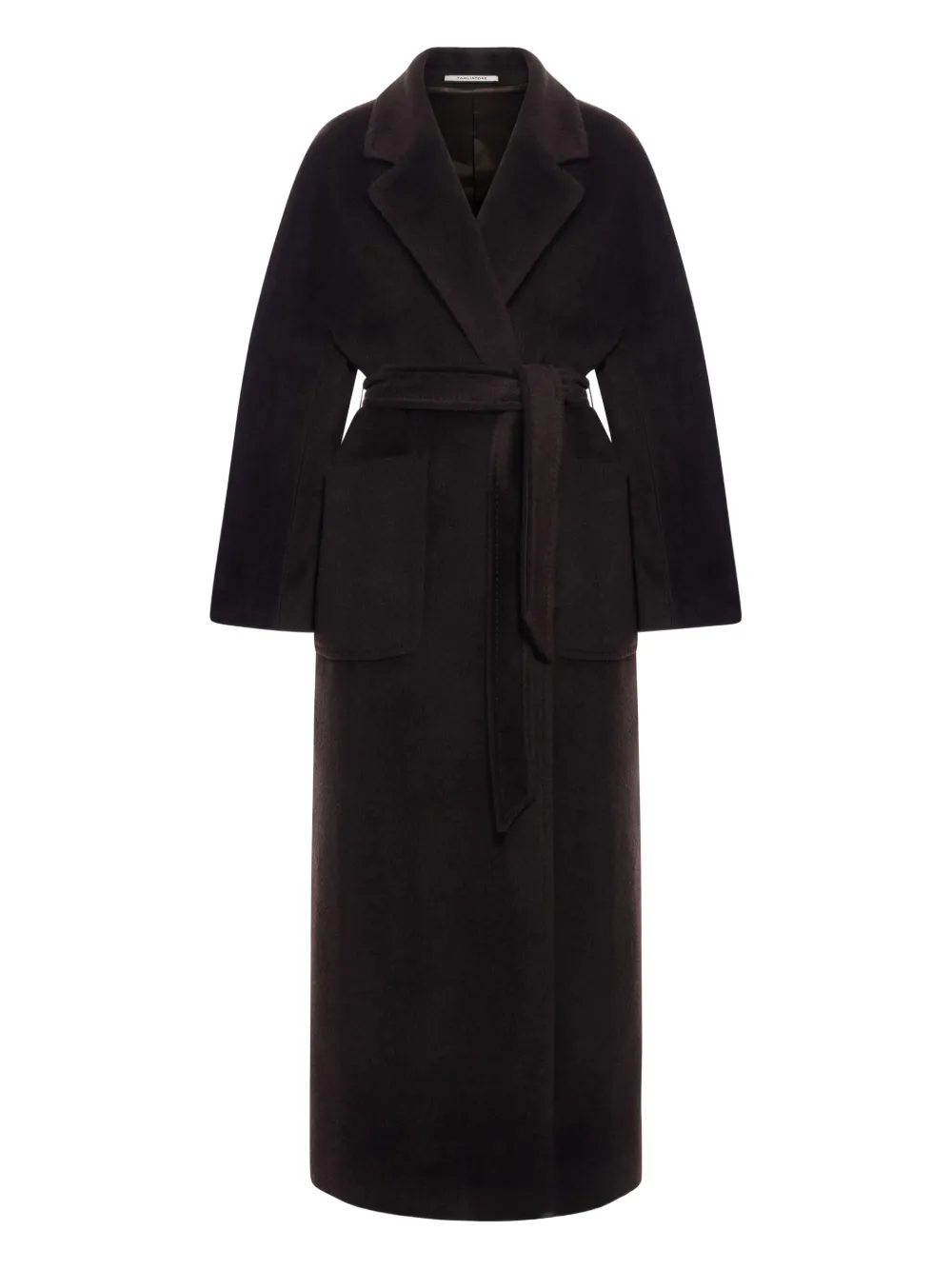 Tagliatore Belted Alpaca Wool Coat In Brown