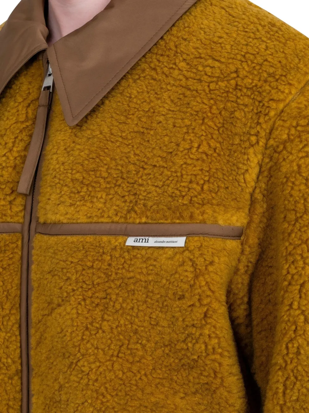 AMI Paris Wollen shirtjack Geel