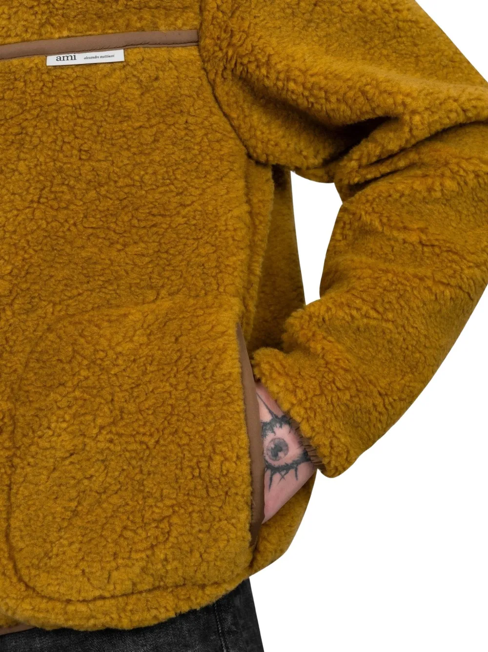 AMI Paris Wollen shirtjack Geel