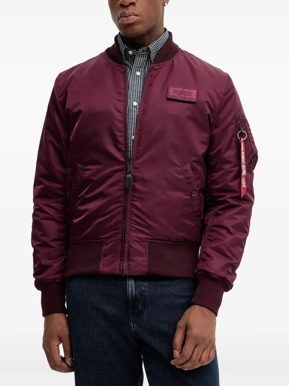 Alpha Industries MA-1 bomberjack met capuchon print en rits Rood