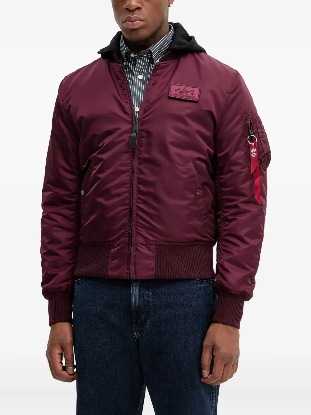 Alpha Industries veste bomber MA-1 Zip à capuche | rouge | Image 1