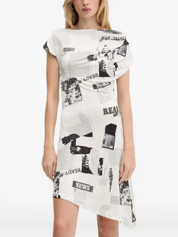 Desigual newspaper-print Dress | Black