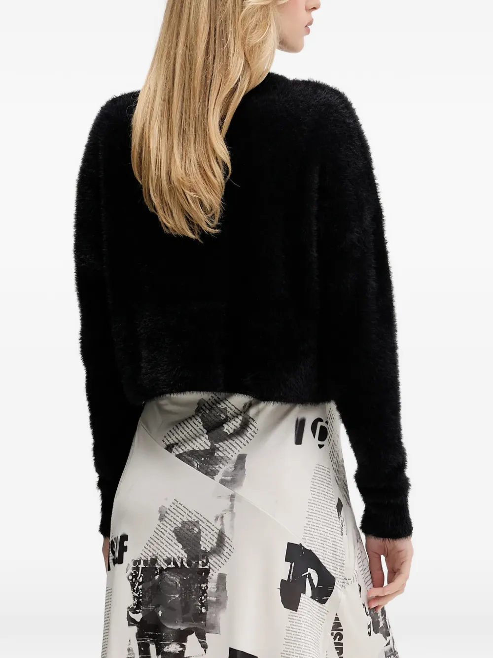 Desigual Jurk met krantenprint Zwart