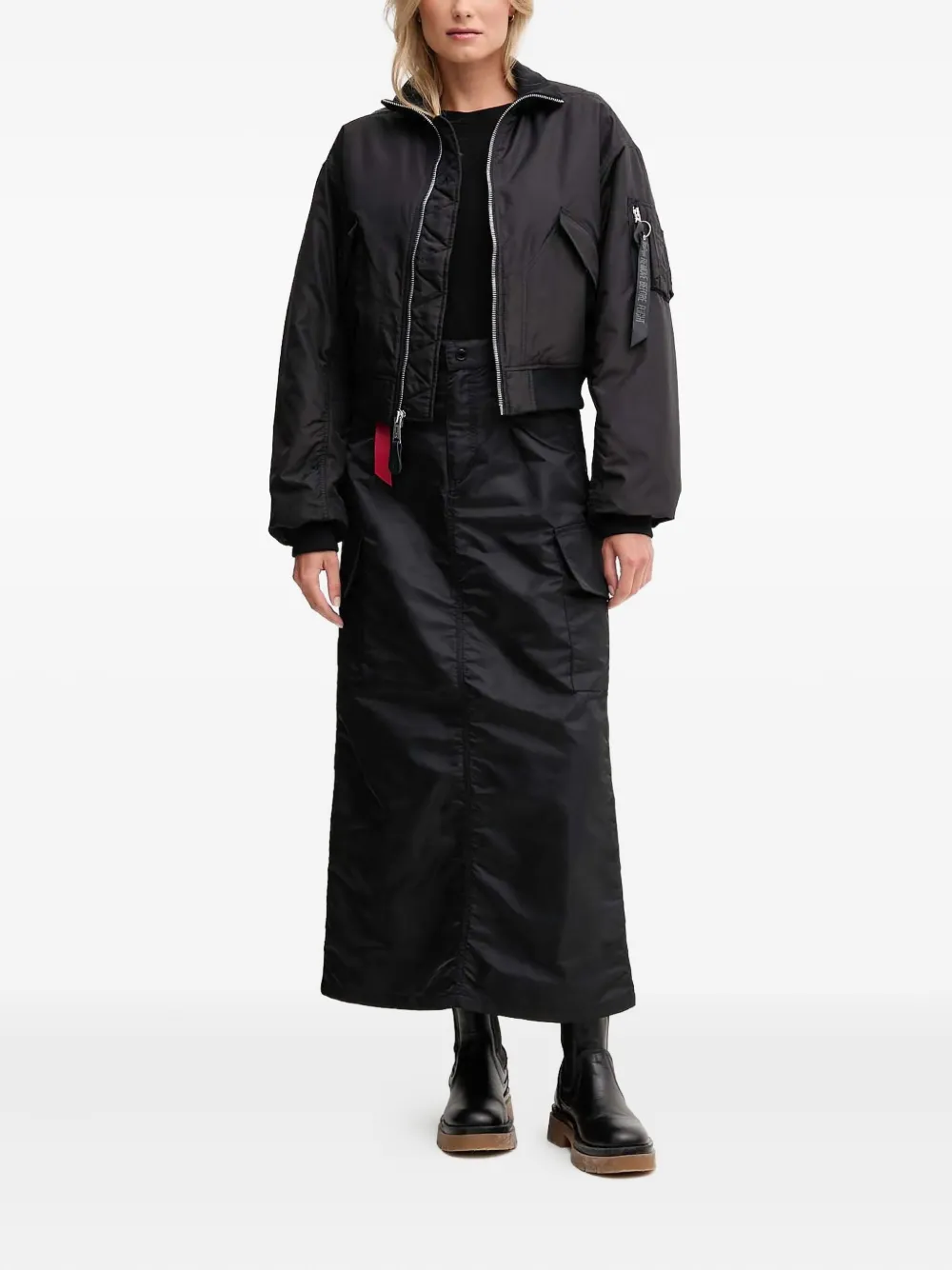 Alpha Industries Cargo-pocket Maxi Skirt In Black